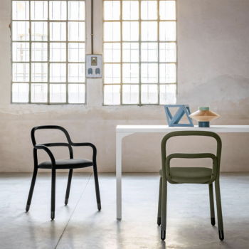 Chaise en métal Pippi S R_TS recouverte de tissu par Midj