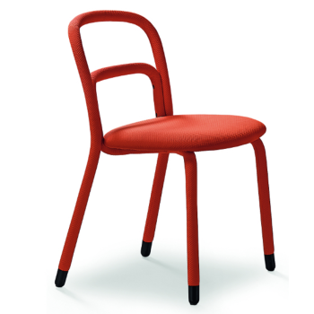 Chaise en métal Pippi S R_TS recouverte de tissu par Midj