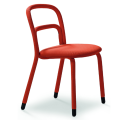 Chaise en métal Pippi S R_TS recouverte de tissu par Midj