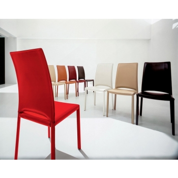 chaise rembourrée en cuir Madeleine maison Tonin