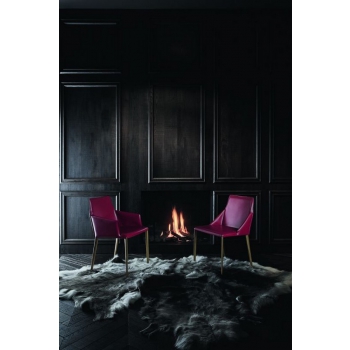 Chaise Sally de Bontempi avec la structure entièrement en acier laqué ou en bois massif