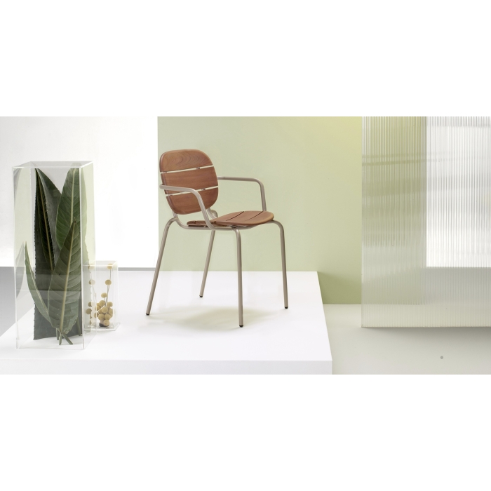 Chaise Si-Si en bois avec accoudoirs par Scab Design