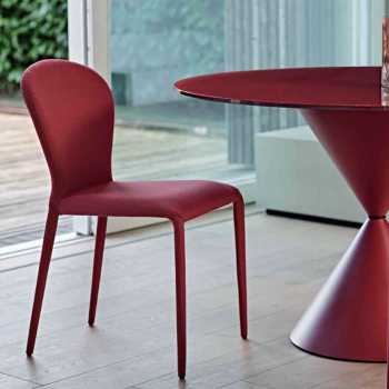 Chaise Soffio S_R TS recouverte de tissu ou de cuir par Midj