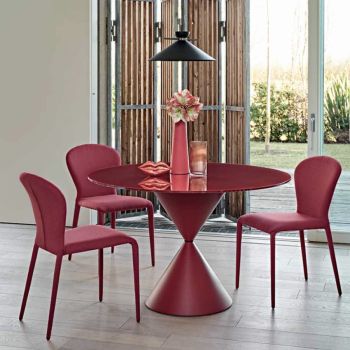 Chaise Soffio S_R TS recouverte de tissu ou de cuir par Midj