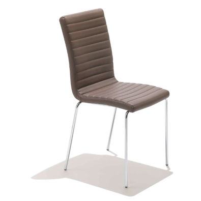 Chaise Star SM TS en métal recouverte de tissu ou de cuir par Midj