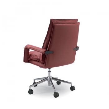 Chaise Urania par Olivo & Groppo, rembourrée et tapissée, avec roulettes