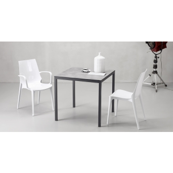 Chaise de coiffeuse Scab Design avec accoudoirs en polycarbonate