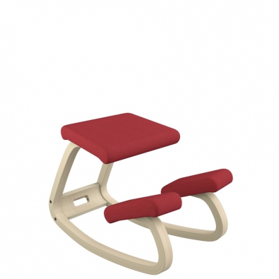 Variable Chair Chaise Structure Natur Red Seat de Varier prête à être livrée
