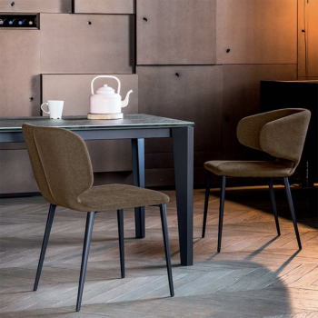 Chaise en métal Wrap SM TS recouverte de tissu ou de cuir par Midj