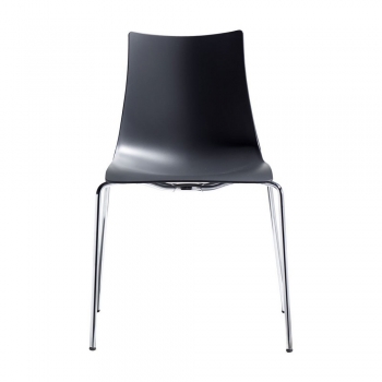 Scab Chaise Design polymère zèbre avec cadre chromé