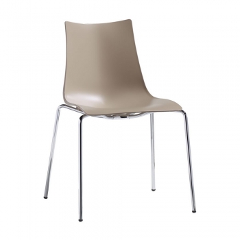 Scab Chaise Design polymère zèbre avec cadre chromé