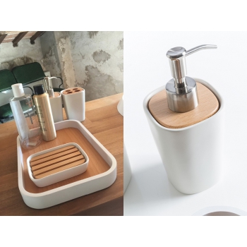 Ensemble de salle de bain Cipì Plain en céramique et bois blanc ou noir