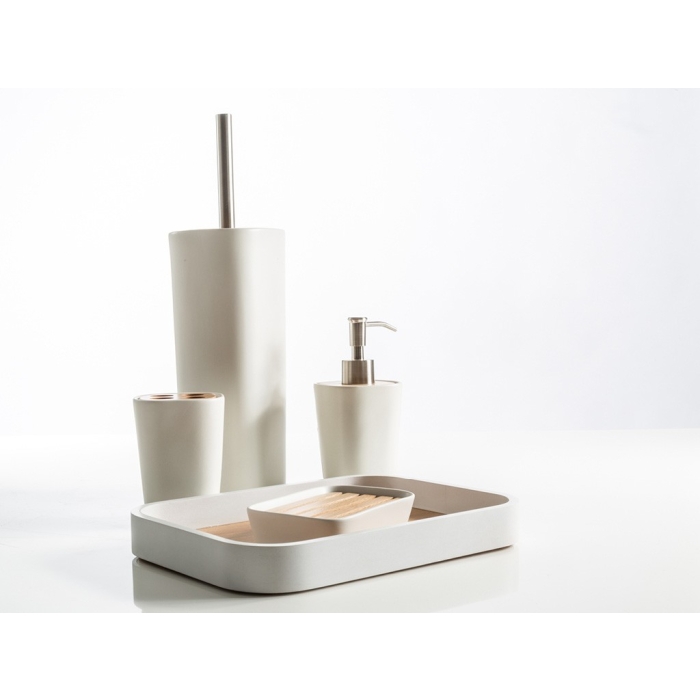 Ensemble de salle de bain Cipì Plain en céramique et bois blanc ou noir