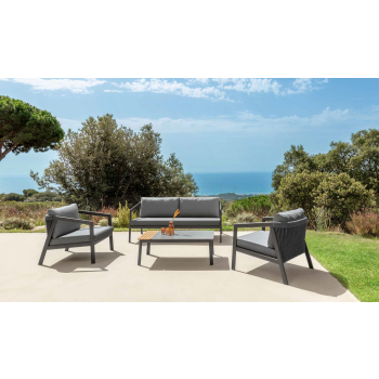 Ensemble Nova avec canapé, deux fauteuils et table basse