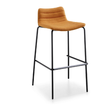 Chaise en métal Cover S M_M TS recouverte de tissu ou de cuir par Midj