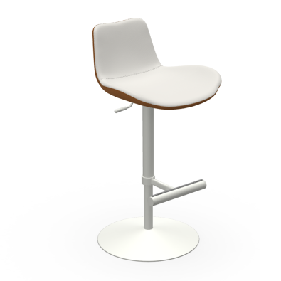 Tabouret Dalia SG TS en métal pivotant et réglable recouvert de tissu ou de cuir par Midj