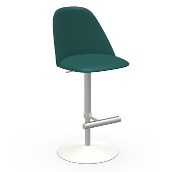 Tabouret Lea CU en cuir H65, H75 ou réglable et pivotant par Midj