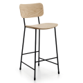 Tabouret Master M LG en métal et bois par Midj