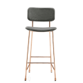 Tabouret Master M TS en métal recouvert de tissu ou de cuir par Midj
