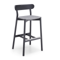 Tabouret Montera L TS en bois recouvert de tissu ou de cuir par Midj
