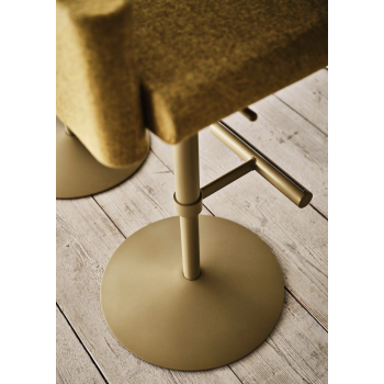 Tabouret pivotant et réglable en métal Toy SG TS recouvert de tissu ou de cuir par Midj