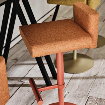 Tabouret pivotant et réglable en métal Toy SG TS recouvert de tissu ou de cuir par Midj