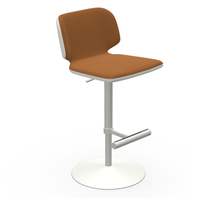 Tabouret pivotant et réglable Wrap SG TS en métal recouvert de tissu ou de cuir par Midj