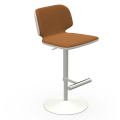Tabouret pivotant et réglable Wrap SG TS en métal recouvert de tissu ou de cuir par Midj