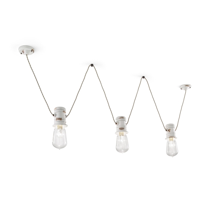 Suspension 3 LUMIÈRES RETRO' URBAN C1742 par Ferroluce
