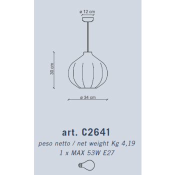 GRANDE SUSPENSION DÉCO' AFOXE' C2641 par Ferroluce
