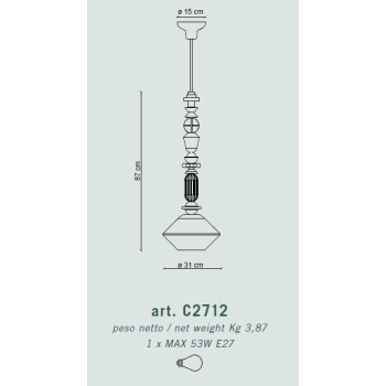 SUSPENSION EN VERRE H.87 DECO' LARIAT C2712