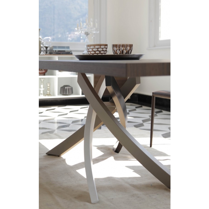 Structure de table fixe artistique pour plateaux en bois