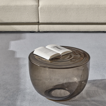 Table basse H2O de Bontempi en verre soufflé avec base en acier