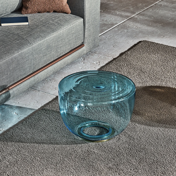 Table basse H2O de Bontempi en verre soufflé avec base en acier