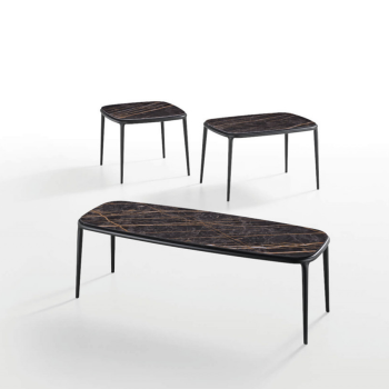 Table basse Lea en métal et bois ou céramique par Midj