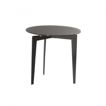 Table basse nordique de Pezzani avec structure en acier peint et plateau en verre trempé