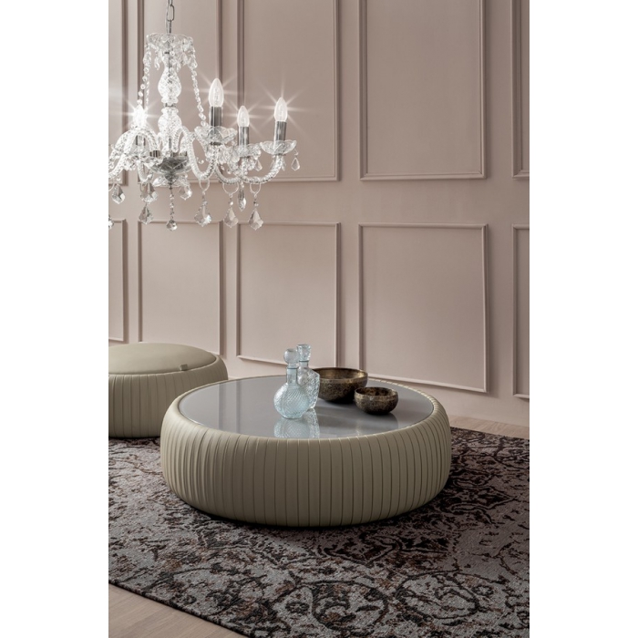 Table basse ou pouf Tonin Casa faux cuir » Plisse