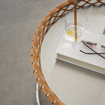 Table basse Guapa en métal et cuir par Midj