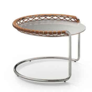 Table basse Guapa en métal et cuir par Midj