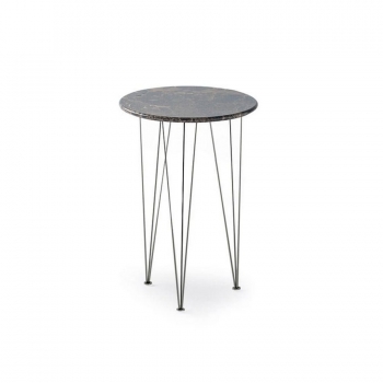 Table basse perroquet avec plateau en marbre rond élégant