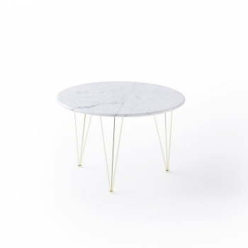 Table basse perroquet avec plateau en marbre rond élégant
