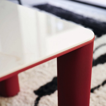 Table basse Guapa en métal et cuir par Midj