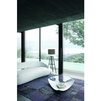 Table calme Tonin Casa bois et plateau en verre