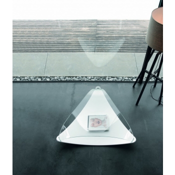 Table calme Tonin Casa bois et plateau en verre