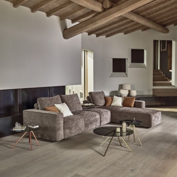 Table basse Ray en acier avec plateau en verre