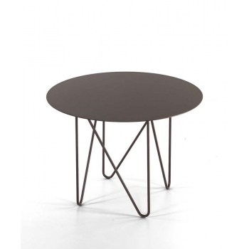 Table basse Pezzani Shape avec structure et plateau en acier peint en différentes couleurs