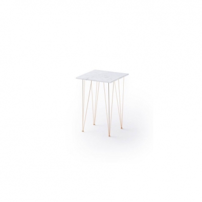 Table basse toucan avec plateau en marbre carré élégant