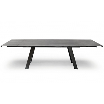 Table Midj Alexander avec structure en acier et plateau en cristalceramica ou en bois massif