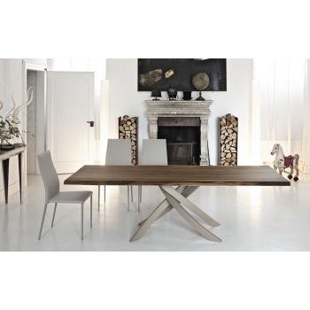 Table fixe Bontempi Artistico, 250 cm, en verre ou en bois
