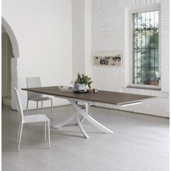 Table fixe Bontempi Artistico, 250 cm, en verre ou en bois